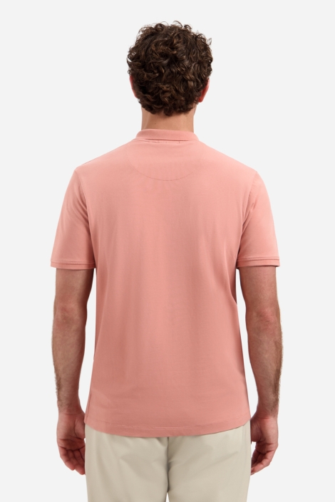 NO-EXCESS roze heren polo | Model achteraanzicht