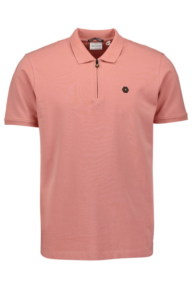 NO-EXCESS roze heren polo | Vooraanzicht