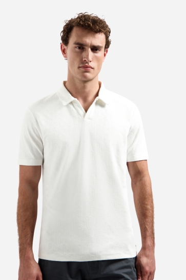 NO-EXCESS polo short sleeve jacquard Wit