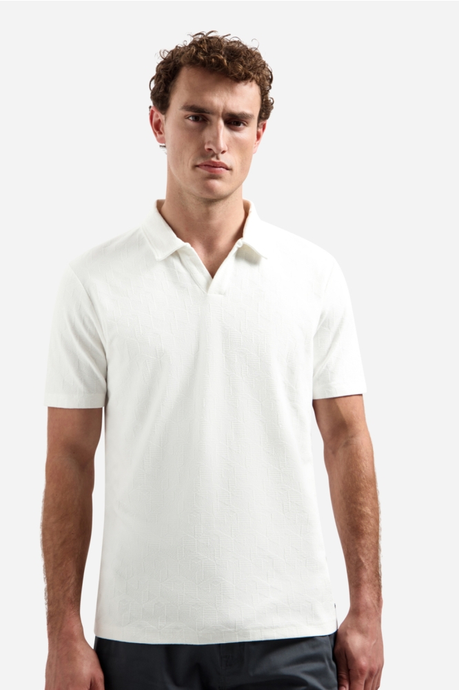 NO-EXCESS witte heren polo | Model vooraanzicht