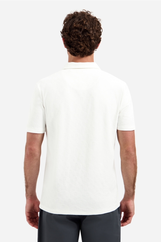 NO-EXCESS witte heren polo | Model achteraanzicht
