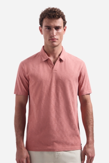 NO-EXCESS polo short sleeve jacquard Roze