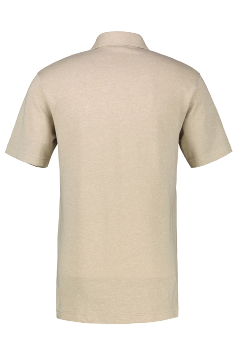 Lerros beige heren polo | Achteraanzicht