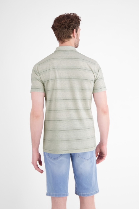 Lerros groene heren polo | Model achteraanzicht