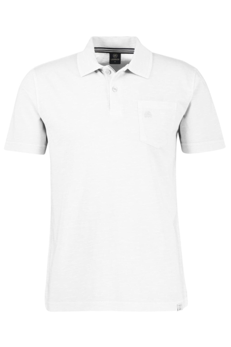 Lerros witte heren polo | Vooraanzicht