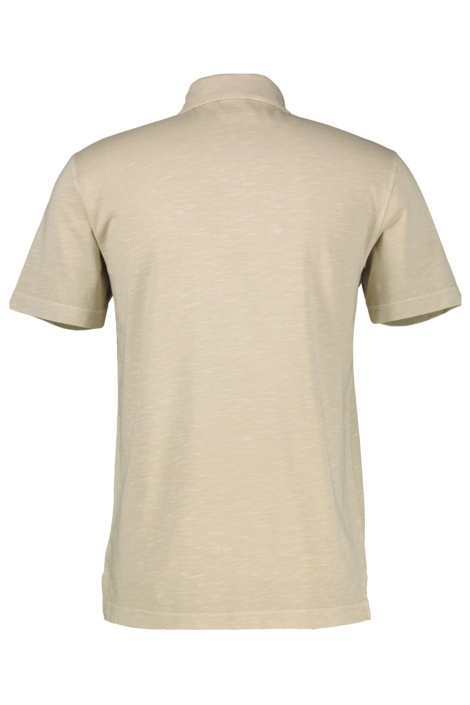 Lerros beige heren polo | Achteraanzicht