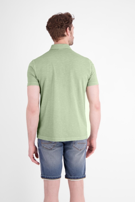 Lerros groene heren polo | Model vooraanzicht