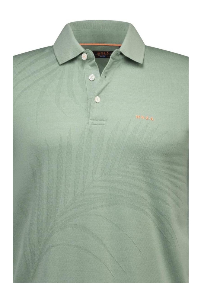 NZA groene heren polo | Close up