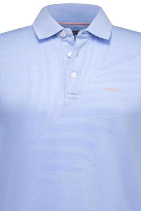 NZA blauwe heren polo | Close up