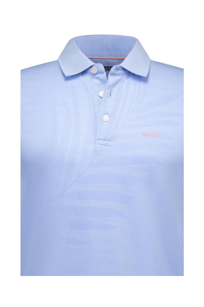 NZA blauwe heren polo | Close up
