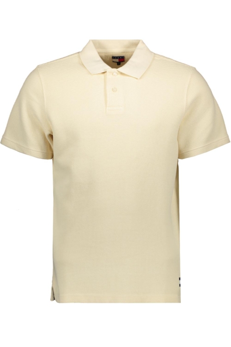 Tommy Jeans beige heren polo | Vooraanzicht