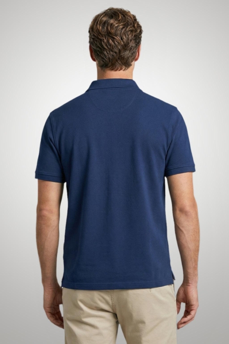 McGregor blauwe heren polo | Model achteraanzicht