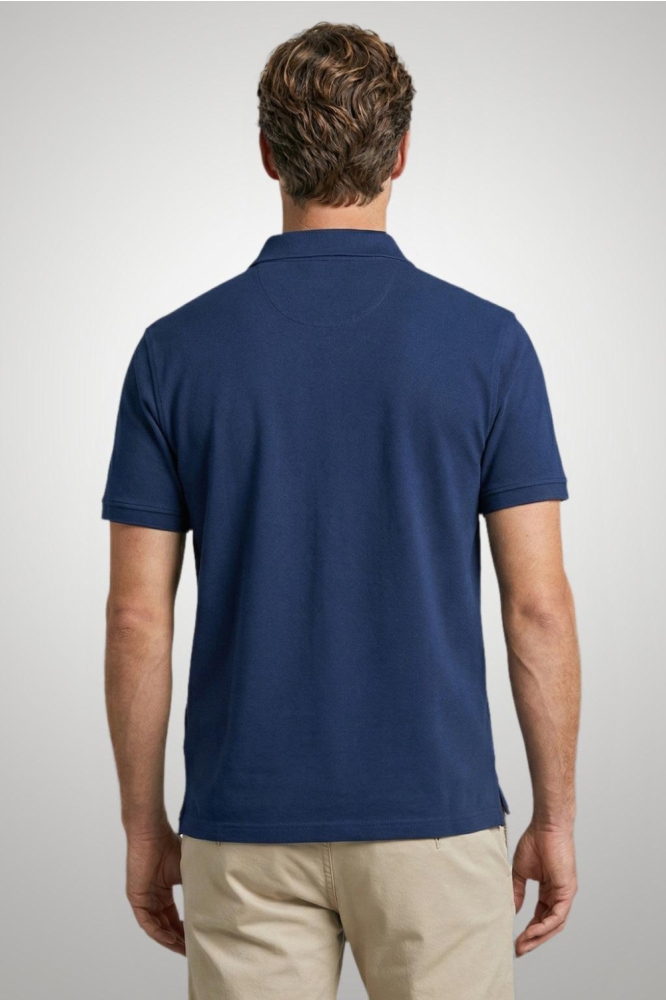 McGregor blauwe heren polo | Model achteraanzicht