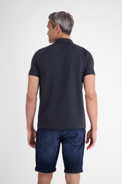 Lerros blauwe heren polo | Model achteraanzicht