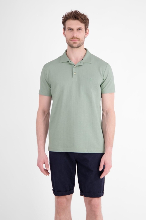Lerros groene heren polo | Model vooraanzicht