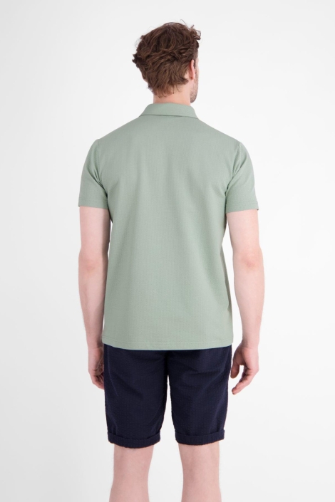 Lerros groene heren polo | Model achteraanzicht