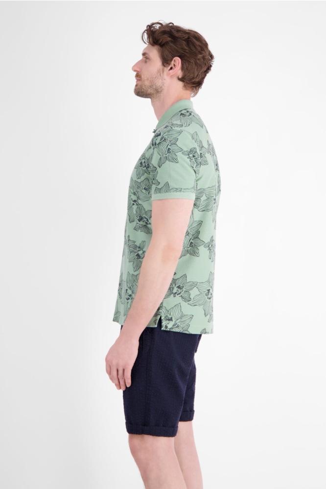 Lerros groene heren polo | Model achteraanzicht