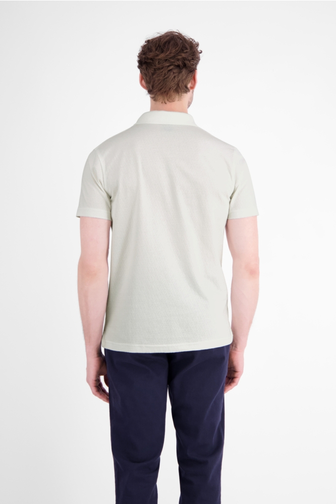 Lerros witte heren polo | Model achteraanzicht