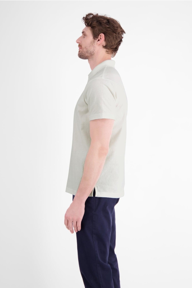 Lerros witte heren polo | Model zijaanzicht