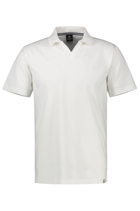Lerros witte heren polo | Vooraanzicht