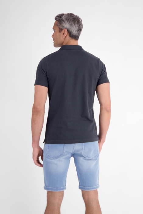 Lerros blauwe heren polo | Model achteraanzicht