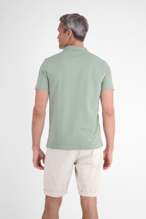 Lerros groene heren polo | Model achteraanzicht