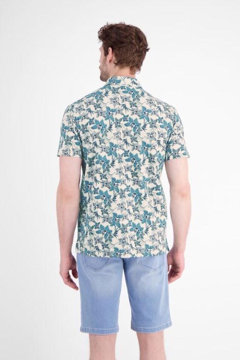 Lerros witte heren polo | Model achteraanzicht