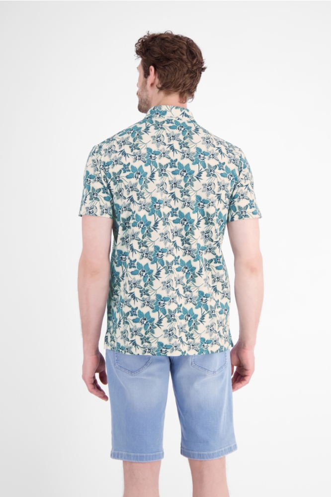 Lerros witte heren polo | Model achteraanzicht
