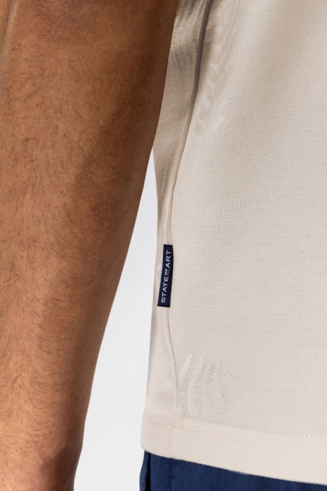 State of Art zand heren polo | Close up