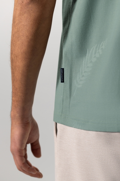 State of Art groene heren polo | Close up