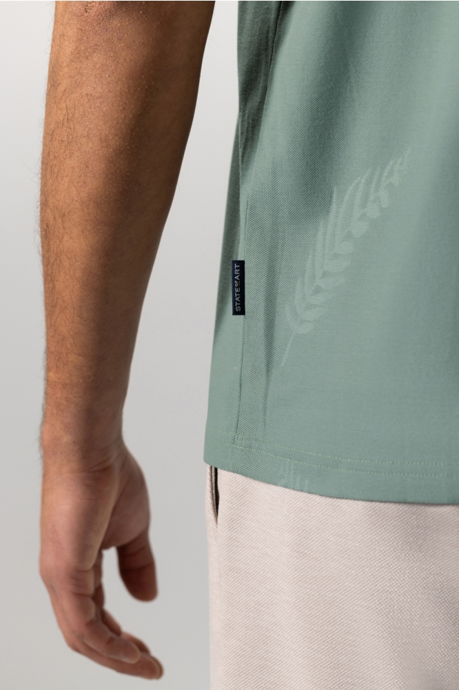 State of Art groene heren polo | Close up
