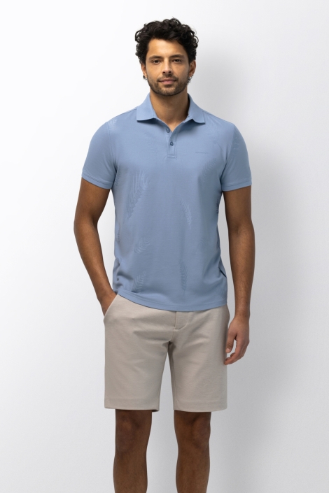 State of Art blauwe heren polo | Model vooraanzicht