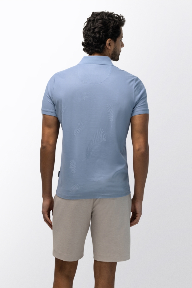 State of Art blauwe heren polo | Model achteraanzicht