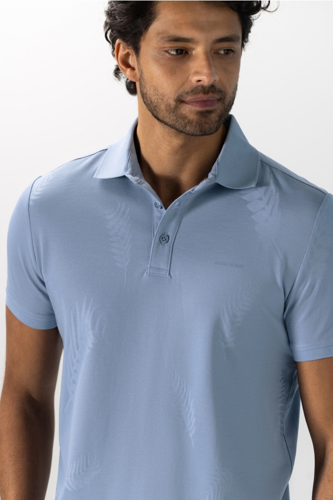 State of Art blauwe heren polo | Close up