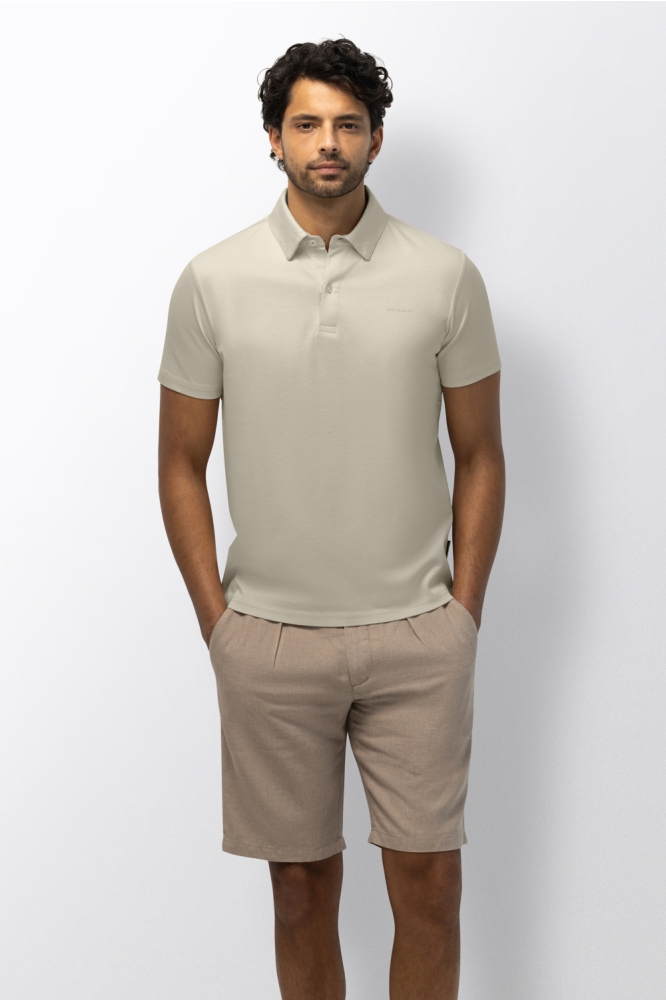 State of Art zand heren polo | Model vooraanzicht