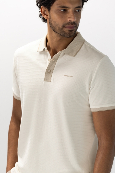 State of Art ecru heren polo | Close up