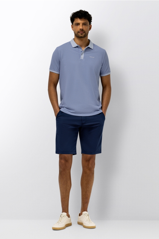 State of Art blauwe heren polo | Model vooraanzicht