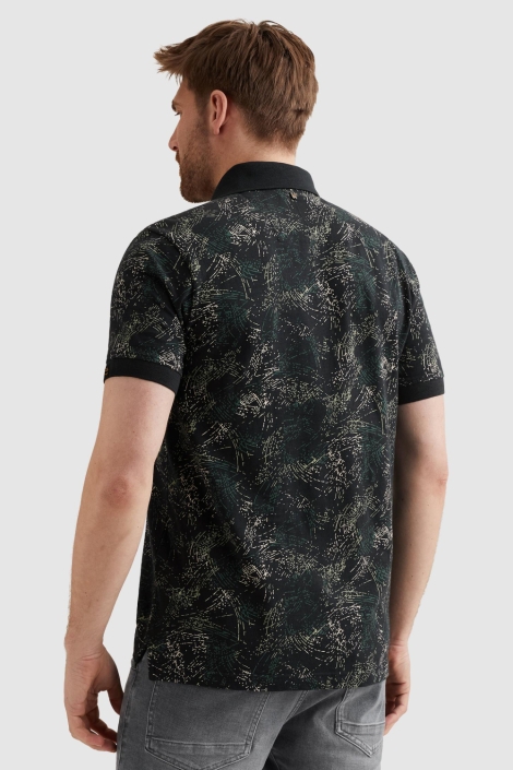 PME legend blauwe heren polo | Model achteraanzicht