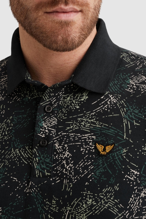 PME legend blauwe heren polo | Close up