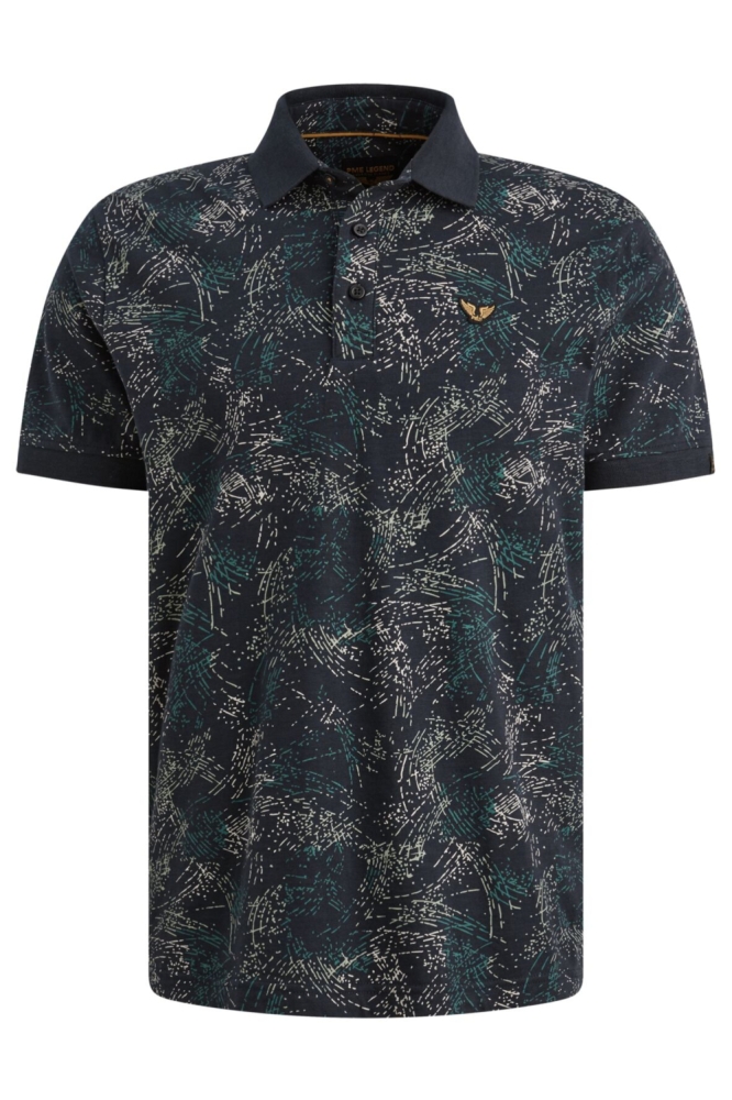 PME legend blauwe heren polo | Vooraanzicht