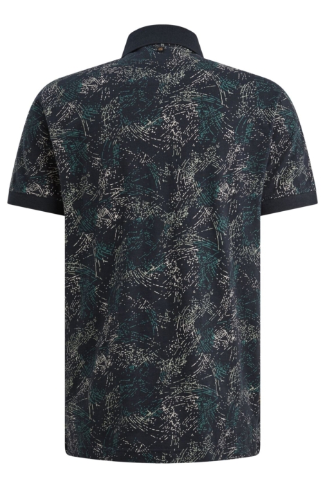 PME legend blauwe heren polo | Achteraanzicht