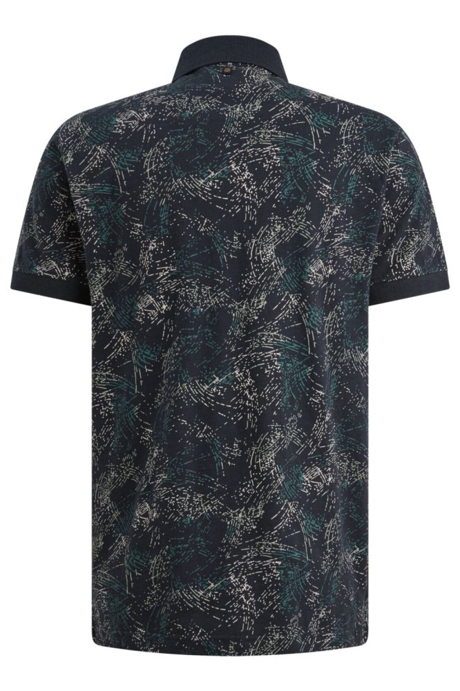 PME legend blauwe heren polo | Achteraanzicht