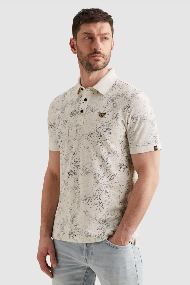 PME legend witte heren polo | Vooraanzicht