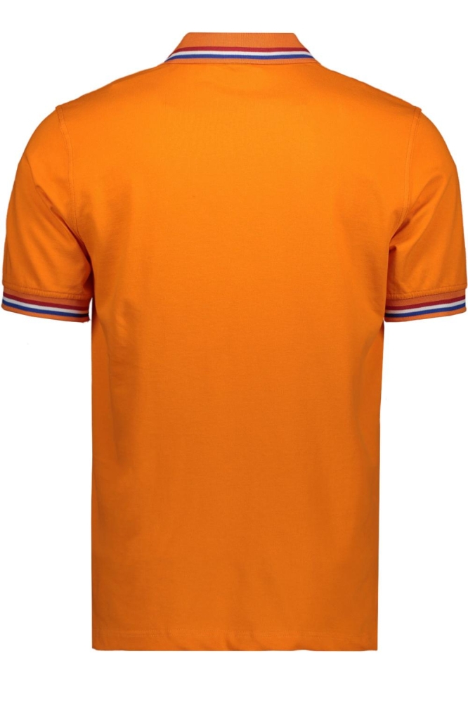 Ballin oranje heren polo | Achteraanzicht