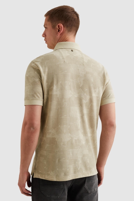 PME legend beige heren polo | Model achteraanzicht