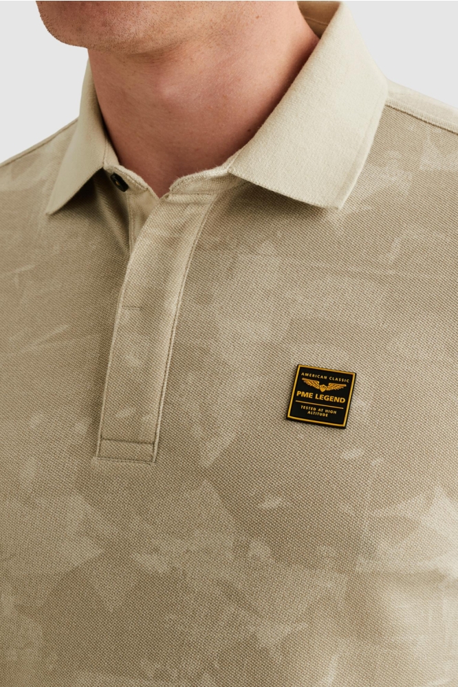 PME legend beige heren polo | Close up