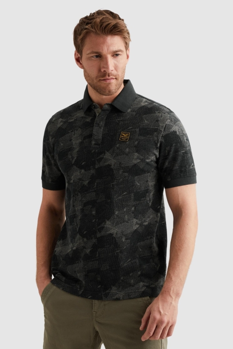 PME legend blauwe heren polo | Model vooraanzicht