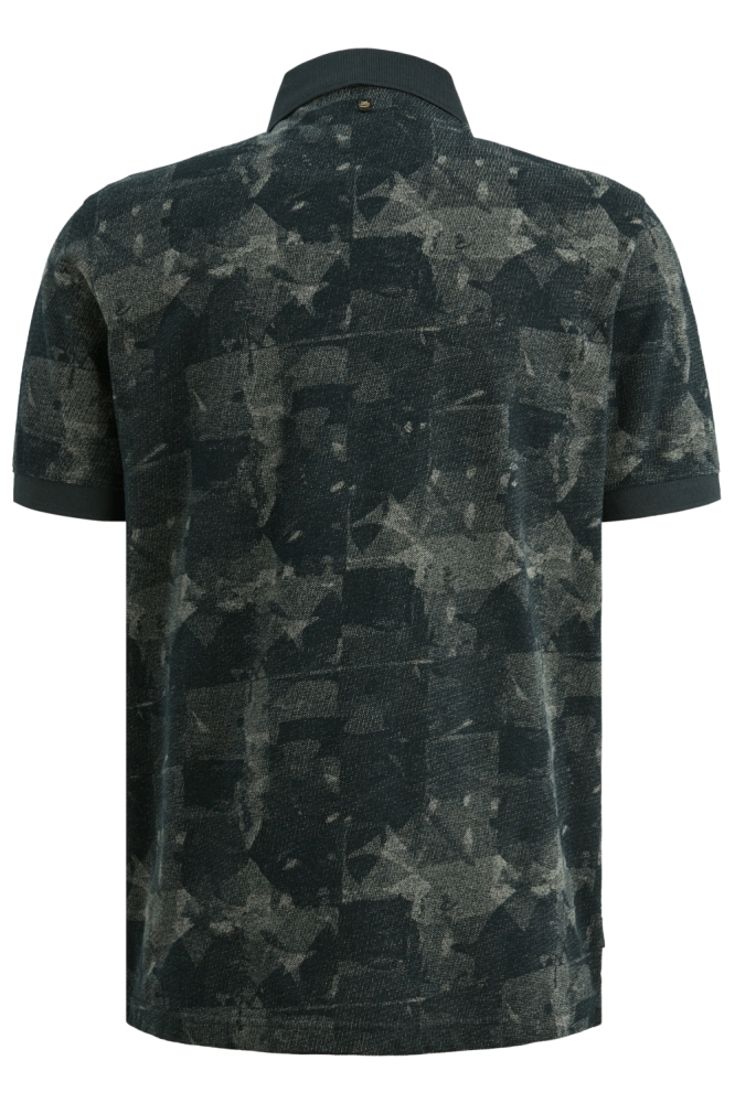 PME legend blauwe heren polo | Achteraanzicht