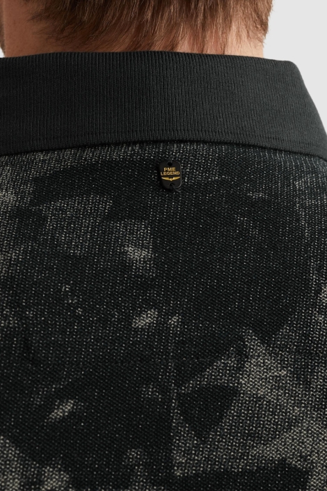 PME legend blauwe heren polo | Close up