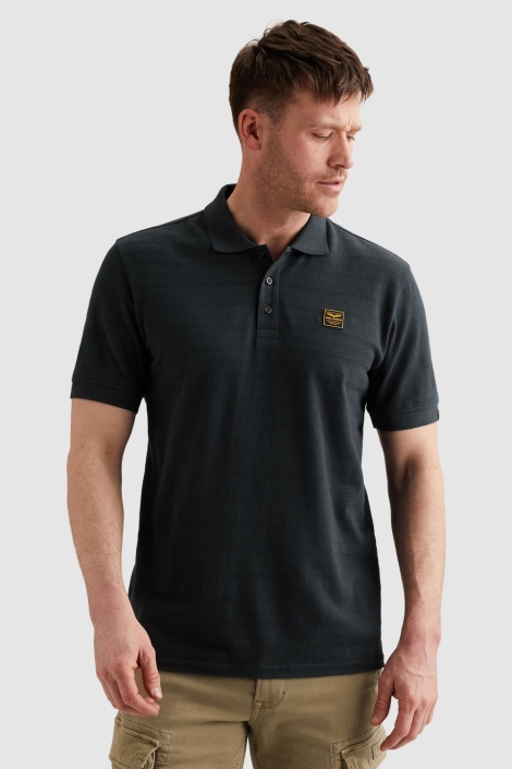 PME legend blauwe heren polo | Model vooraanzicht
